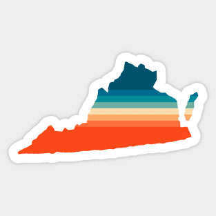 Virginia State Retro Map Sticker